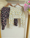 شومیز کراپ گل گلی زیبا عروسکی