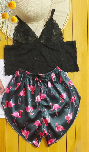 ست جذاب گیپور وساتن فلامینگو زیبا