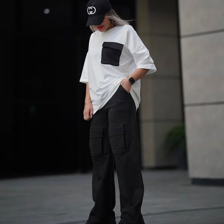 ست تیشرت شلوار مشکی جذاب