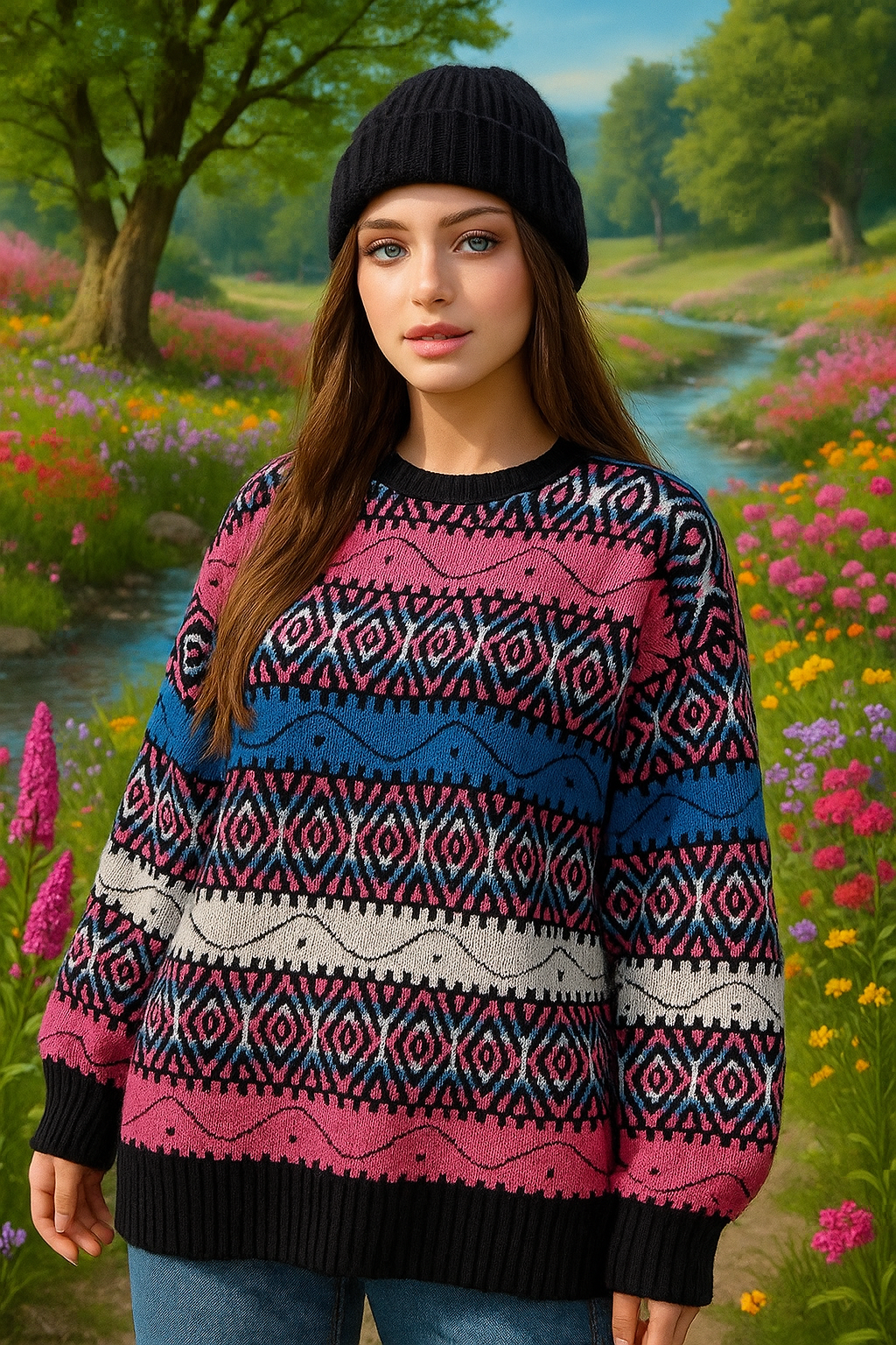 ژاکت بافت سرخپوستی جذاب