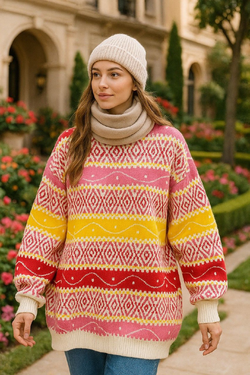 ژاکت بافت سرخپوستی جذاب