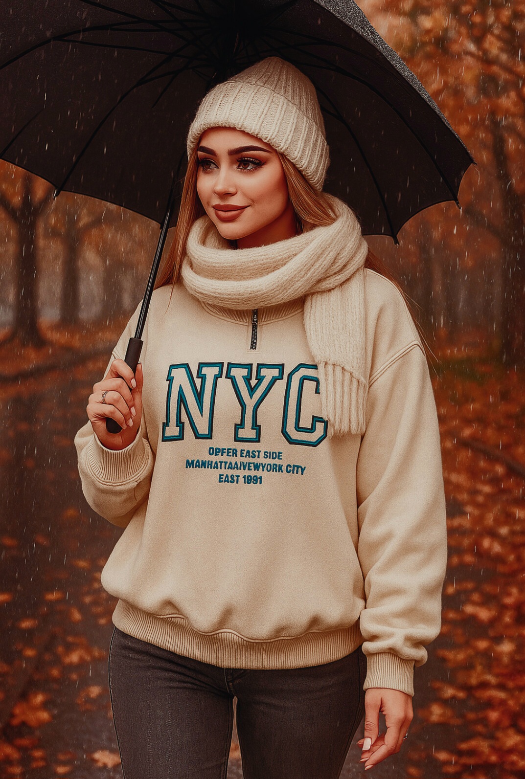 هودی ترند جذاب کرم تو کرک با کیفیت