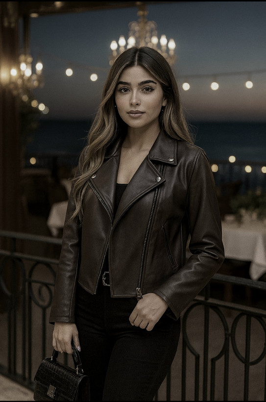 کت چرم ترند قهوه ای سوخته