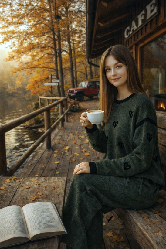 ست بافت سبز خوشرنگ💖