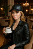 خرید ترندترین کلاه چرم زنانه مشکی